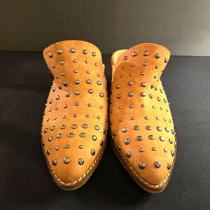 Arider Girl Studded Tan Women's 7 Slip-On Shoes Mule Western Brown Cottagecore